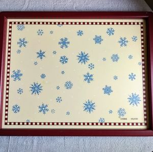 Debbie Mumm Sakura Snowflakes Wooden Tray with Handles